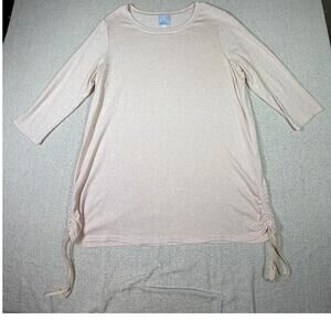 Sunday Women XL Peach Long Sleeve Scoopneck Pullover Sweater Casual Knitwear